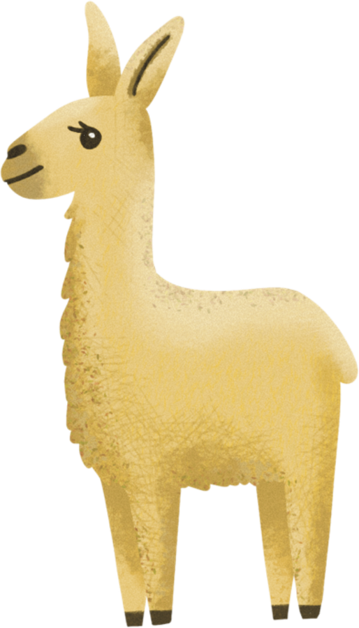 Chaska, la guanaca que canta y rapea, junto a la laguna.